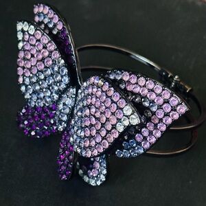 Gorgeous , Austrian crystal, dimensional butterfly cuff bracelet.